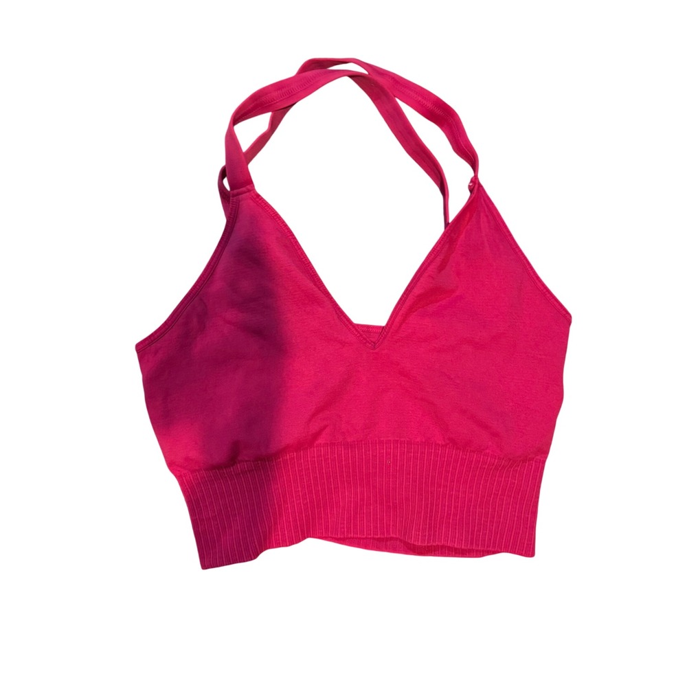 Free People Movement Size M/L Good Karma Crop Top Size M/L Fuchsia Activewear